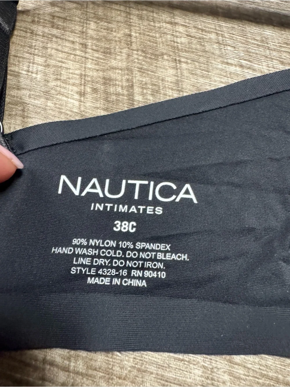 Nautica Black Bra Size 38C